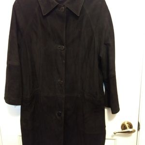 COAT WEATHER!!🖤ITALIAN Leather/Suede 🖤Coat/FLORENCE ITALY -